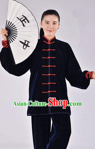 Top Thicken Pleuche Kung Fu Costume Martial Arts Kung Fu Training Uniform Gongfu Shaolin Wushu Clothing Tai Chi Taiji Teacher Suits Uniforms for Women