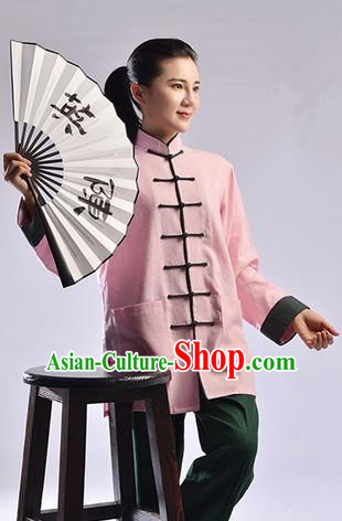 Top Linen Kung Fu Costume Martial Arts Kung Fu Training Uniform Tang Suit Gongfu Shaolin Wushu Clothing Tai Chi Taiji Teacher Suits Uniforms for Women