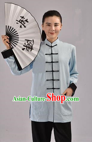 Top Linen Kung Fu Costume Martial Arts Kung Fu Training Uniform Tang Suit Gongfu Shaolin Wushu Clothing Tai Chi Taiji Teacher Suits Uniforms for Women