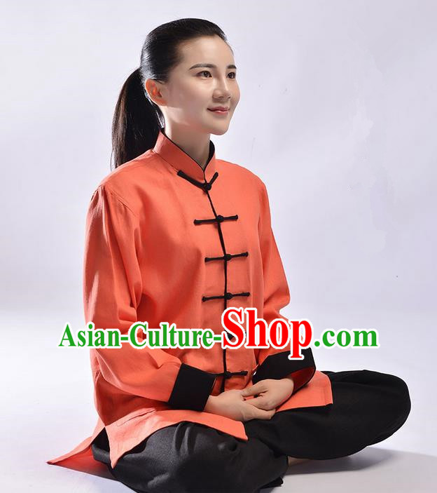 Top Linen Kung Fu Costume Martial Arts Kung Fu Training Uniform Tang Suit Gongfu Shaolin Wushu Clothing Tai Chi Taiji Teacher Suits Uniforms for Women