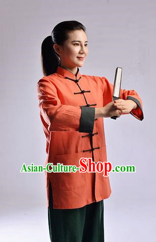 Top Linen Kung Fu Costume Martial Arts Kung Fu Training Uniform Tang Suit Gongfu Shaolin Wushu Clothing Tai Chi Taiji Teacher Suits Uniforms for Women