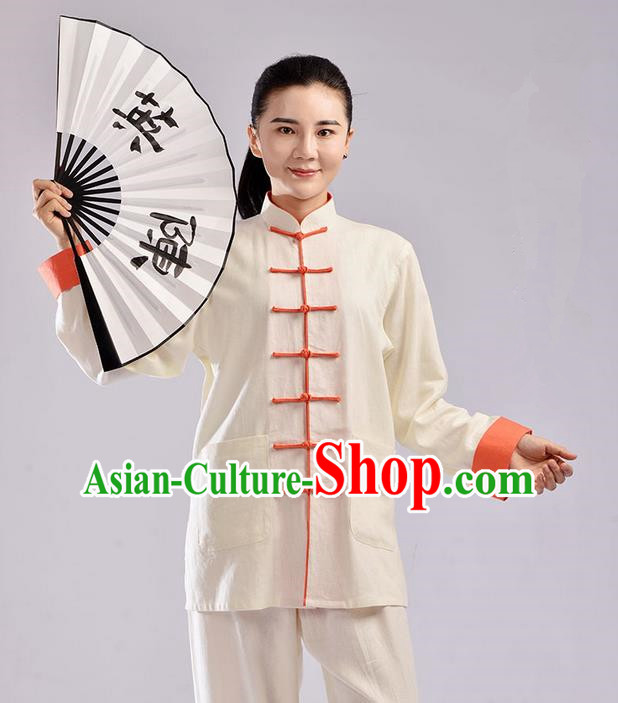 Top Linen Kung Fu Costume Martial Arts Kung Fu Training Uniform Tang Suit Gongfu Shaolin Wushu Clothing Tai Chi Taiji Teacher Suits Uniforms for Women