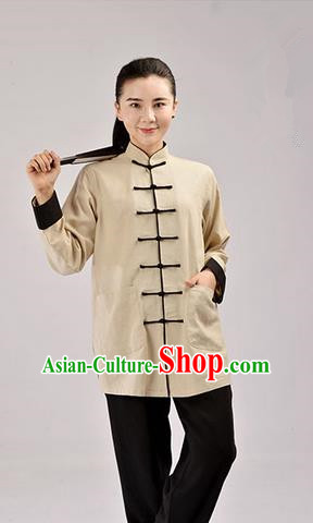 Top Linen Kung Fu Costume Martial Arts Kung Fu Training Uniform Tang Suit Gongfu Shaolin Wushu Clothing Tai Chi Taiji Teacher Suits Uniforms for Women