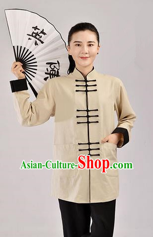 Top Linen Kung Fu Costume Martial Arts Kung Fu Training Uniform Tang Suit Gongfu Shaolin Wushu Clothing Tai Chi Taiji Teacher Suits Uniforms for Women