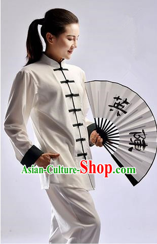 Top Cross Elastic Cotton Kung Fu Costume Martial Arts Kung Fu Training Uniform Tang Suit Gongfu Shaolin Wushu Clothing Tai Chi Taiji Teacher Suits Uniforms for Women