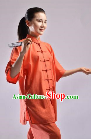 Top Linen Kung Fu Costume Martial Arts Kung Fu Training Uniform Gongfu Shaolin Wushu Clothing Tai Chi Taiji Teacher Suits Uniforms for Women