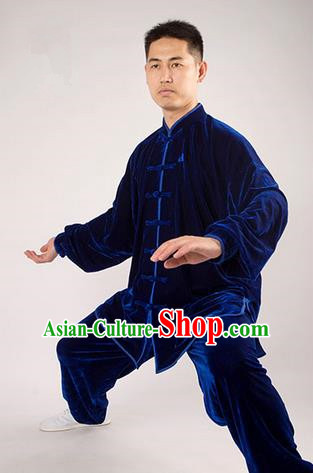 Top Thicken Pleuche Kung Fu Costume Martial Arts Kung Fu Training Uniform Gongfu Shaolin Wushu Clothing Tai Chi Taiji Teacher Suits Uniforms for Men