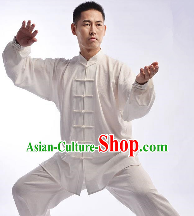 Traditional Chinese Top Signature Cotton Kung Fu Costume Martial Arts Kung Fu Training Uniform Gongfu Shaolin Wushu Clothing Tai Chi Taiji Teacher Suits Uniforms for Men