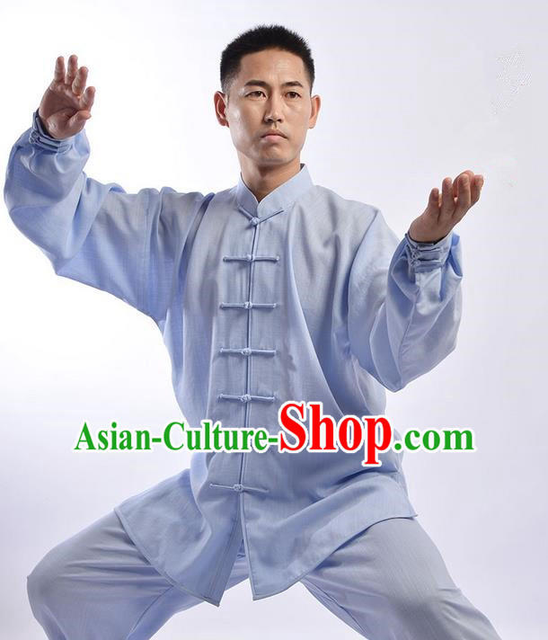 Traditional Chinese Top Signature Cotton Kung Fu Costume Martial Arts Kung Fu Training Uniform Gongfu Shaolin Wushu Clothing Tai Chi Taiji Teacher Suits Uniforms for Men