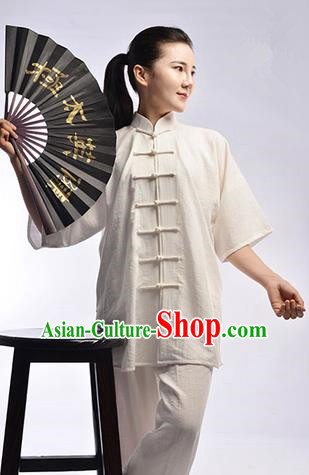 Top Linen Kung Fu Costume Martial Arts Kung Fu Training Uniform Tang Suit Gongfu Shaolin Wushu Clothing Tai Chi Taiji Teacher Suits Uniforms for Women