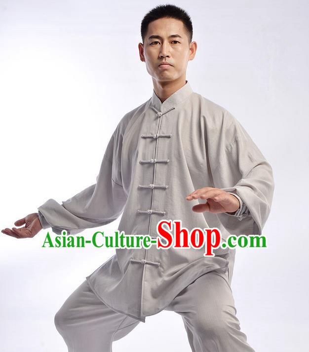 Traditional Chinese Top Signature Cotton Kung Fu Costume Martial Arts Kung Fu Training Uniform Gongfu Shaolin Wushu Clothing Tai Chi Taiji Teacher Suits Uniforms for Men