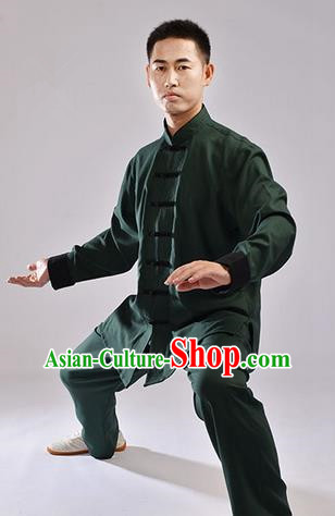 Traditional Chinese Top Cross Elastic Linen Kung Fu Costume Martial Arts Kung Fu Training Uniform Gongfu Shaolin Wushu Clothing Tai Chi Taiji Teacher Suits Uniforms for Men