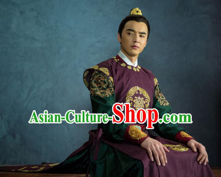 Traditional Chinese Costume Chinese Ancient Royal Nobility Men Dress, Ming Dynasty Prince Dragon Robe Costume for Men