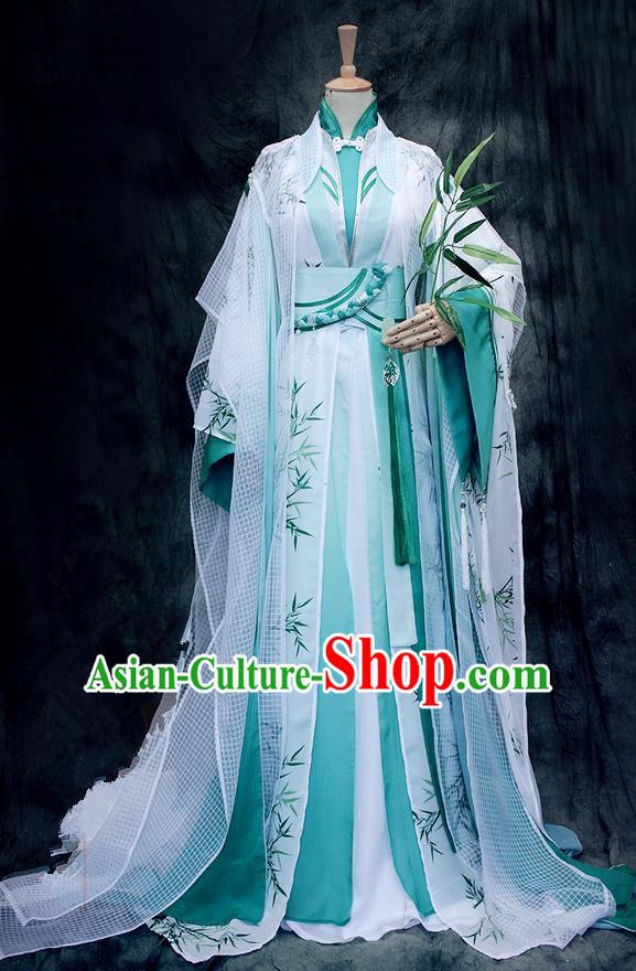 Chinese Ancient Cosplay Costumes, Chinese Traditional Embroidered Royal Prince Clothes, Ancient Chinese Cosplay Swordsman Knight Costume Complete Set for Men