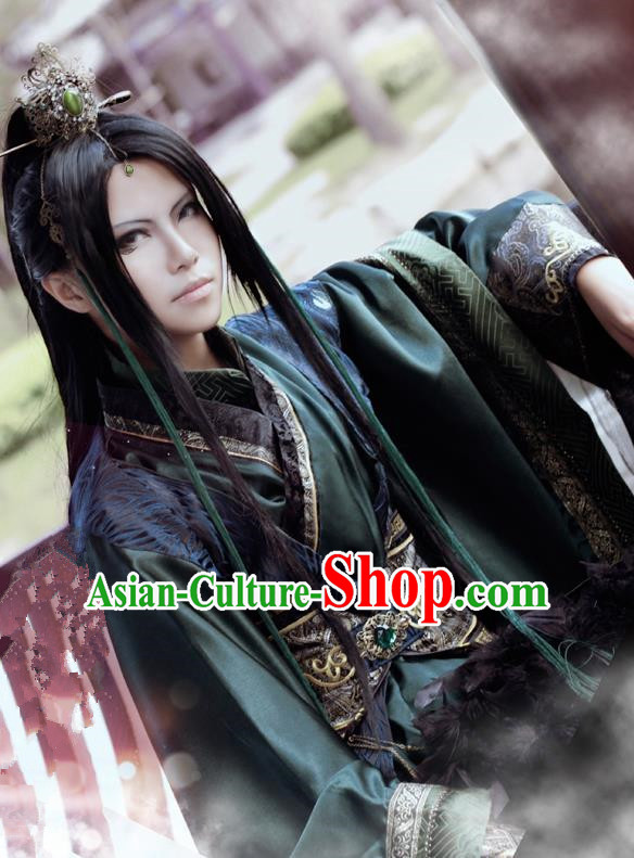 Chinese Ancient Cosplay Hair Accessories, Chinese Traditional Royal Prince Hair Tuinga, Ancient Chinese Cosplay Swordsman Knight Hairpin for Men