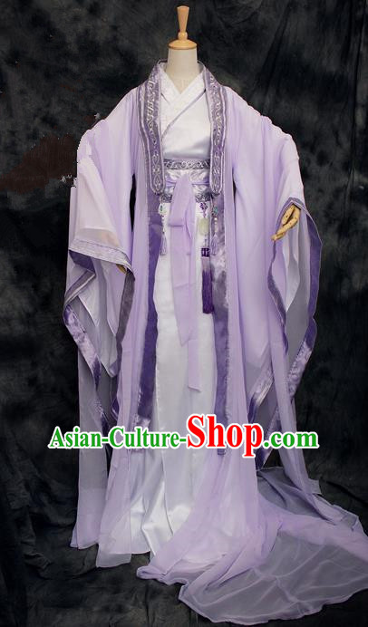 Chinese Ancient Cosplay Costumes, Chinese Traditional Embroidered Prince Clothes, Ancient Chinese Cosplay Swordsman Knight Costume Complete Set For Men