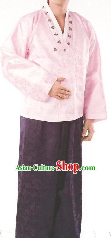 Traditional Korean Costumes Bridegroom Formal Attire Ceremonial Cloth, Asian Korea Hanbok Embroidered Clothing for Men