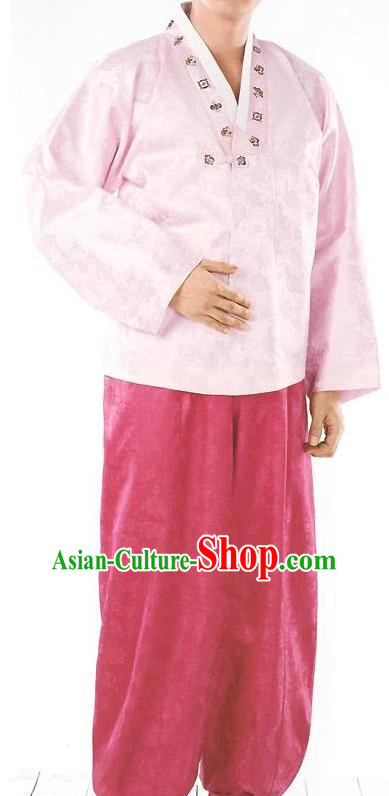 Traditional Korean Costumes Bridegroom Formal Attire Ceremonial Cloth, Asian Korea Hanbok Embroidered Clothing for Men