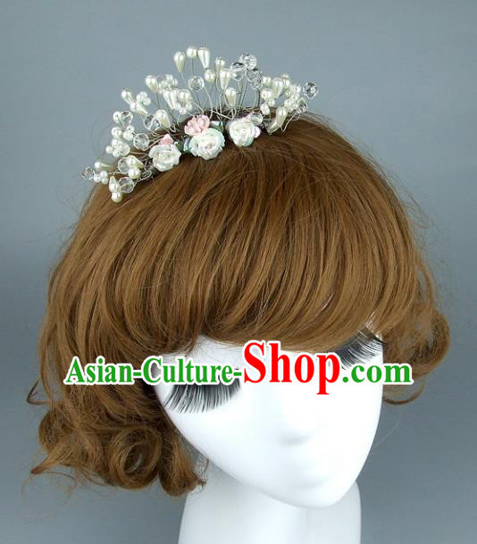 Top Grade Handmade Wedding Hair Accessories Flowers Hair Clasp, Baroque Style Bride Hair Comb Headwear for Women