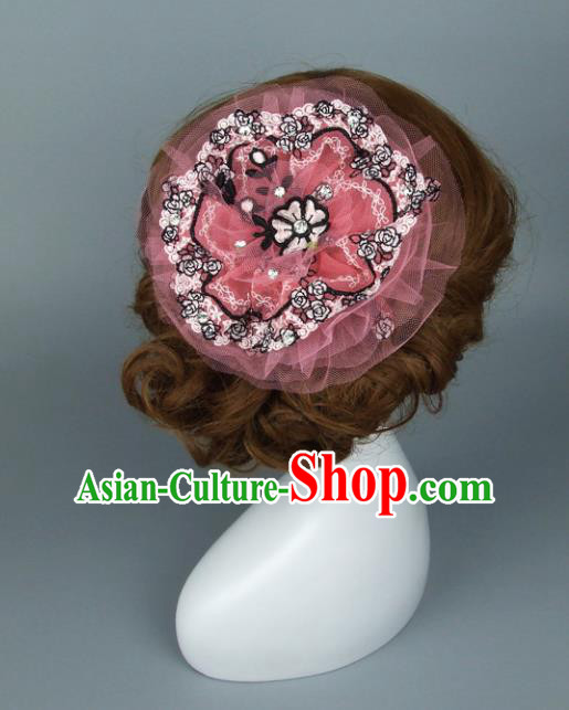 Top Grade Handmade Wedding Hair Accessories Veil Top Hat, Baroque Style Bride Headwear for Women