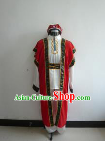 Traditional Chinese Uyghur Nationality Dancing Costume Folk Dance Ethnic Uigurian Dance Costume for Men