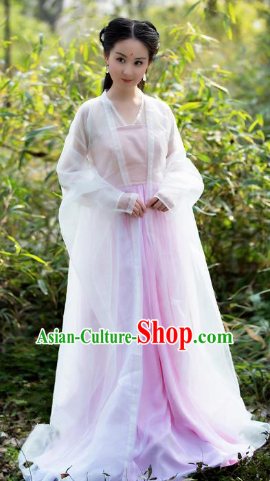 Traditional Chinese Fairy Princess Embroidered Costume, Ancient China Ten great III of peach blossom Tang Dynasty Palace Lady Dress Clothing