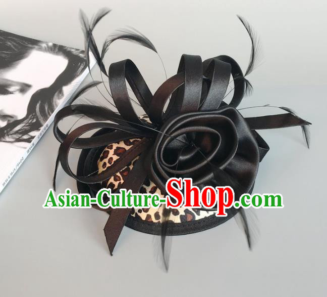Top Grade Handmade Wedding Hair Accessories Black Feather Hair Clasp, Baroque Style Bride Halloween Headdress for Women