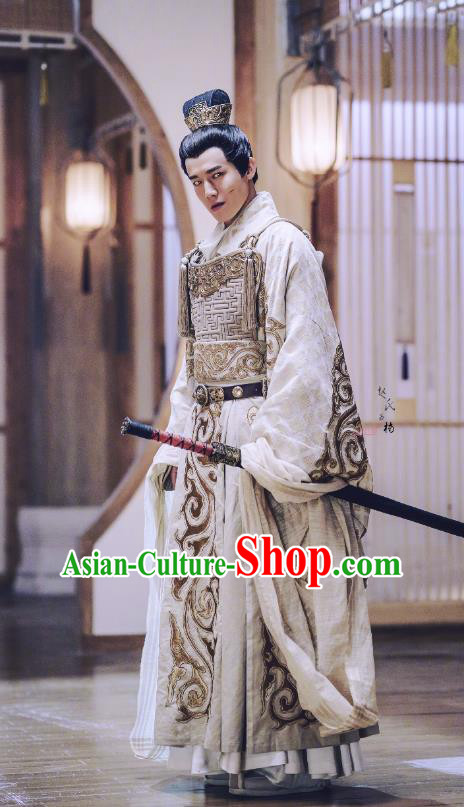 Traditional Chinese Tang Dynasty General Prince Embroidered Costume, Asian China Ancient Swordsman Clothing Complete Set