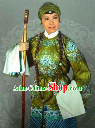 Traditional Chinese Peking Opera Old Women Costume Embroidered Robe, China Ancient Beijing Opera Pantaloon Green Clothing for Women