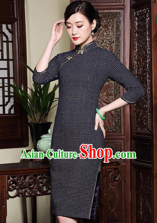 Traditional Chinese National Costume Elegant Hanfu Plated Buttons Qipao, China Tang Suit Cheongsam Dress for Women