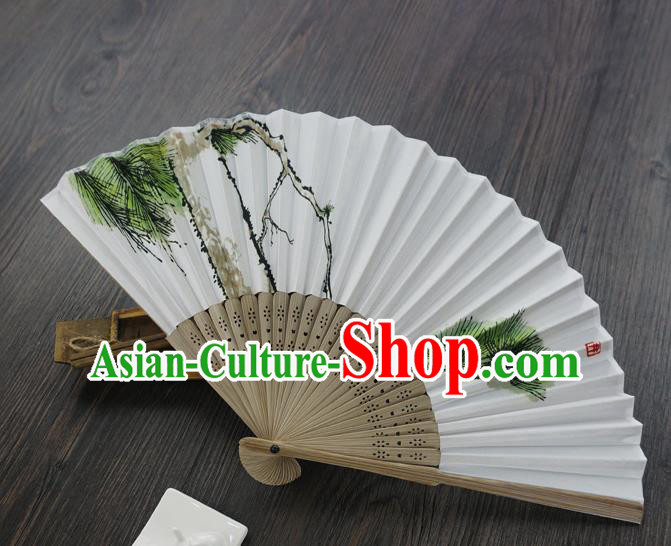 Traditional Chinese Printing Folding Fans, China Handmade Hanfu Paper Fan for Women