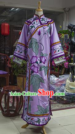 Traditional Ancient Chinese Imperial Consort Costume, Chinese Qing Dynasty Manchu Lady Purple Dress Clothing for Women