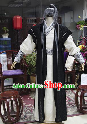 Traditional Ancient Chinese Swordsman Costume, Asian Chinese Song Dynasty Kawaler Clothing for Men