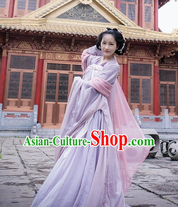 Traditional Ancient Chinese Palace Lady Hanfu Costume Blouse and Skirt, Asian China Ming Dynasty Princess Clothing for Women