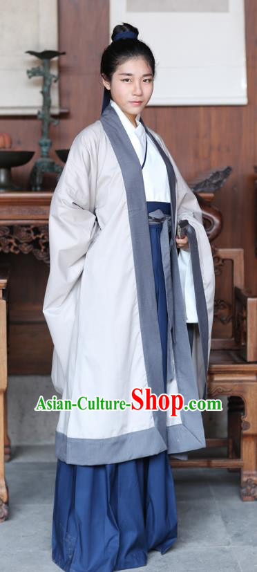 Traditional Ancient Chinese Hanfu Embroidered Costume, Asian China Han Dynasty Cardigan and Skirt Clothing for Men