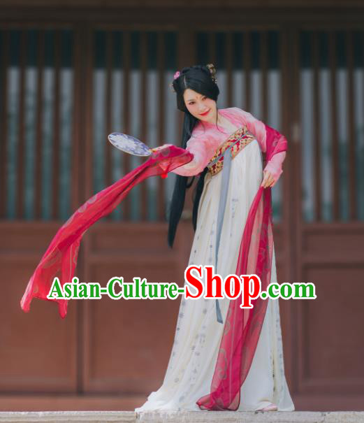 Traditional Chinese Ancient Costume Princess Blouse and Slip Skirt, Asian China Tang Dynasty Palace Lady Hanfu Clothing for Women