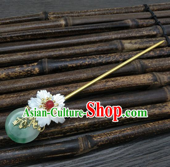 Traditional Handmade Chinese Ancient Classical Hair Accessories Jade Hair Stick Hair Fascinators Hairpins for Women