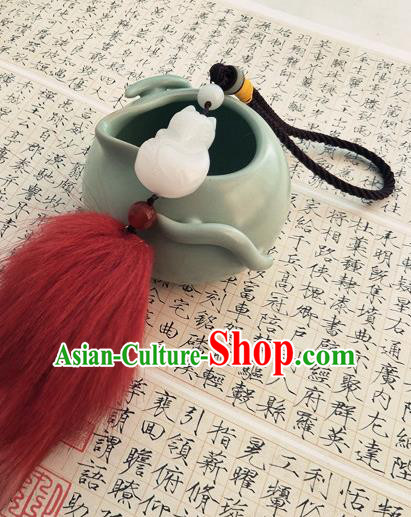 Traditional Handmade Chinese Ancient Classical Hanfu Accessories Tassel Jade Pendant Waist Decorations for Women