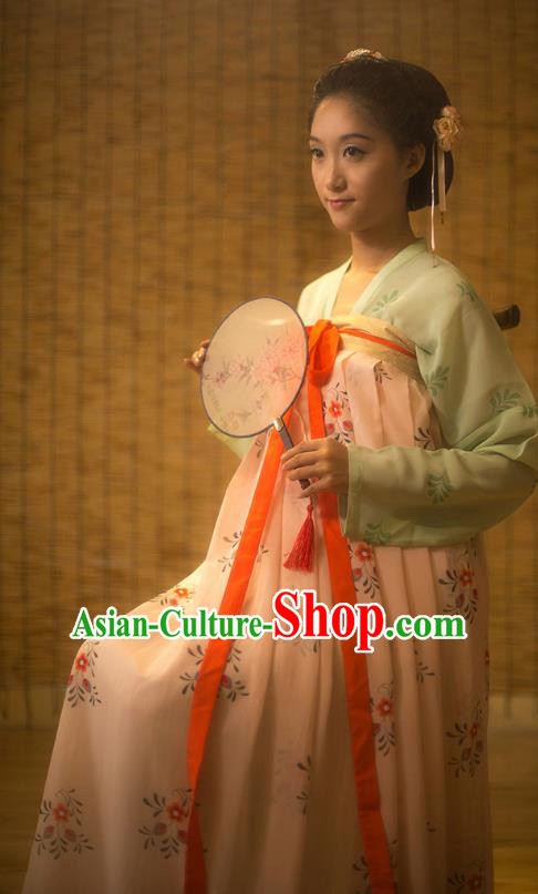 Traditional Chinese Tang Dynasty Princess Silk Slip Skirt Costume, Asian China Ancient Palace Lady Hanfu Dress Clothing for Women