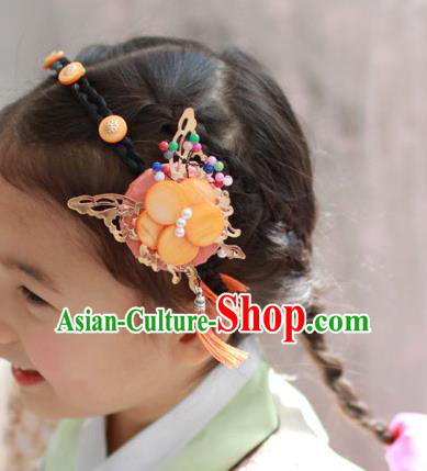 Traditional Korean Hair Accessories Butterfly Tassel Hair Clasp, Asian Korean Fashion Headwear Headband for Kids