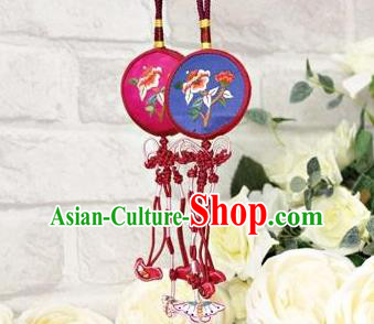 Traditional Korean Accessories Embroidered Waist Pendant, Asian Korean Fashion Wedding Tassel Waist Decorations for Women