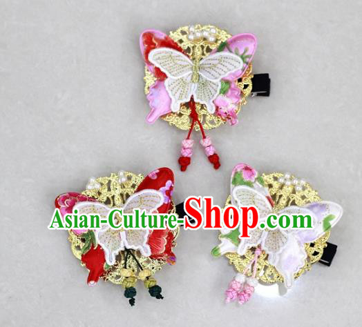 Traditional Korean Hair Accessories Butterfly Hair Stick, Asian Korean Wedding Hanbok Hair Decorations Headwear for Kids