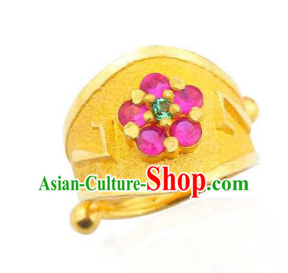 Asian Korean Hanbok Accessories Wedding Golden Ring for Baby