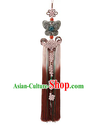 Korean National Belts Accessories Bride Wedding Hanbok Butterfly Tassel Waist Pendant, Asian Korean Waist Decorations for Women