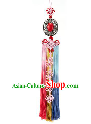 Asian Korean Chinese Knot Tassel Waist Decorations, Korean National Belts Accessories Bride Wedding Hanbok Waist Pendant for Women