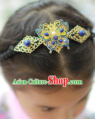 Korean National Hair Accessories Butterfly Hair Clasp, Asian Korean Hanbok Fashion Headwear Headband for Kids