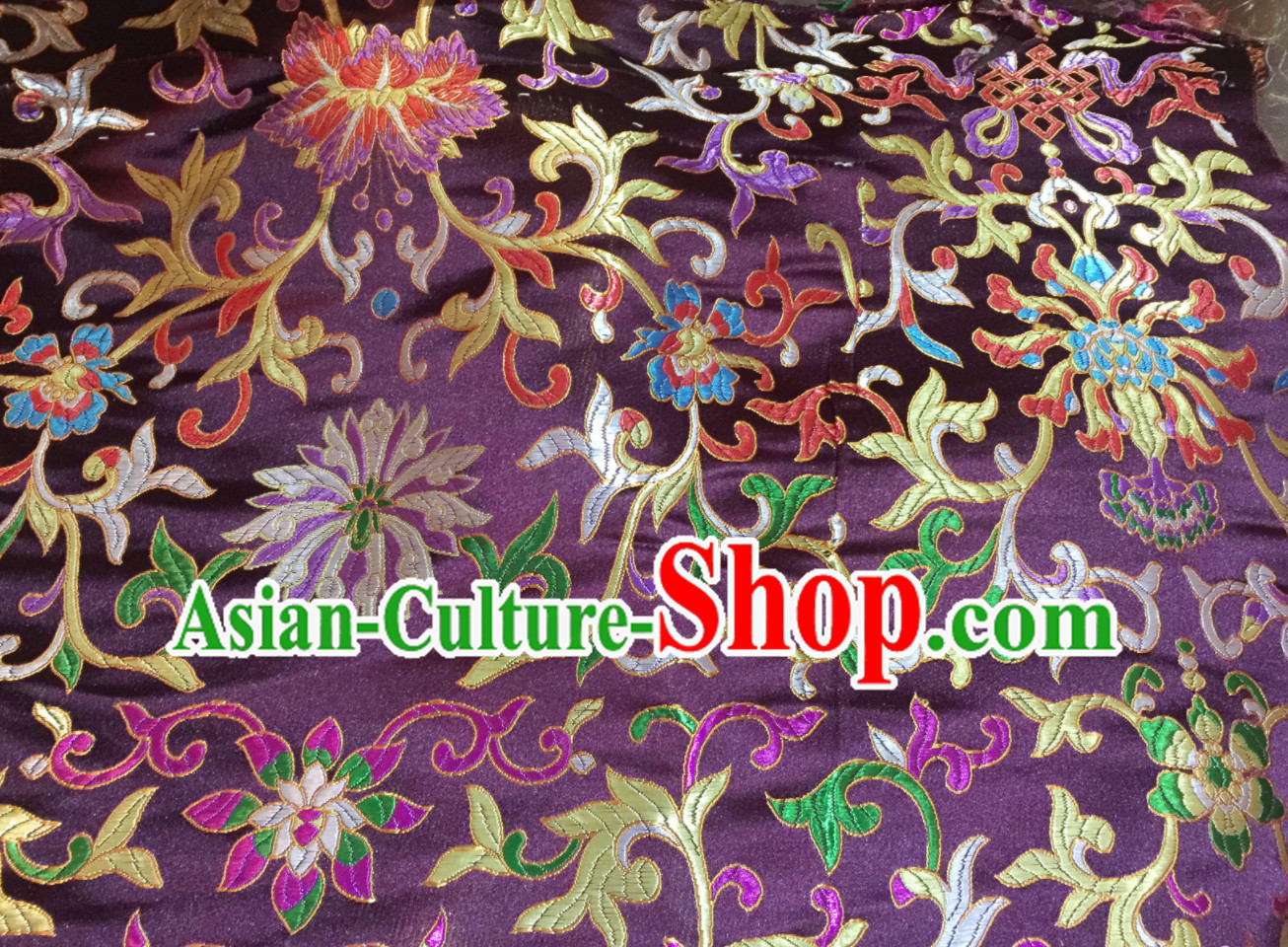 Purple Color Chinese Traditional Pattern Design Brocade Fabric Silk Fabric Chinese Fabric Asian Material