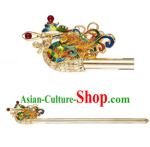 Traditional Korean Hair Accessories Bride Wedding Phoenix Hairpins, Asian Korean Hanbok Fashion Palace Headwear Hair Stick for Women