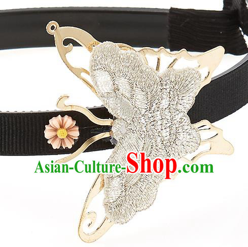 Korean National Wedding Hair Accessories Bride Butterfly Headband, Korean Hanbok Fashion Palace Hair Clasp for Kids