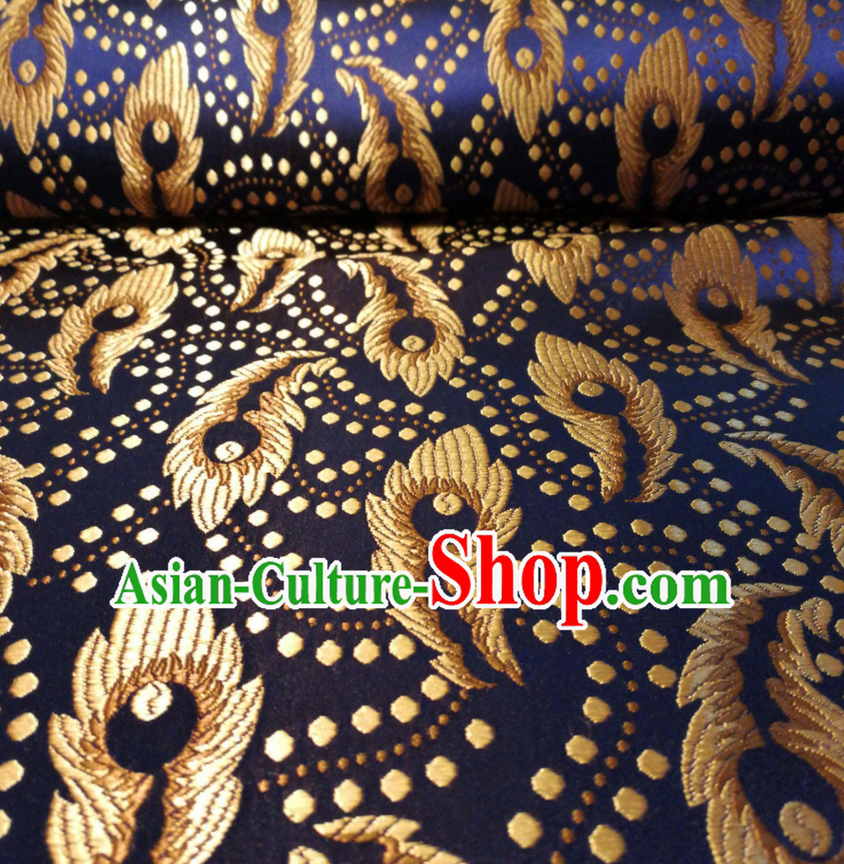 Royal Blue Color Chinese Royal Palace Style Traditional Pattern Design Brocade Fabric Silk Fabric Chinese Fabric Asian Material